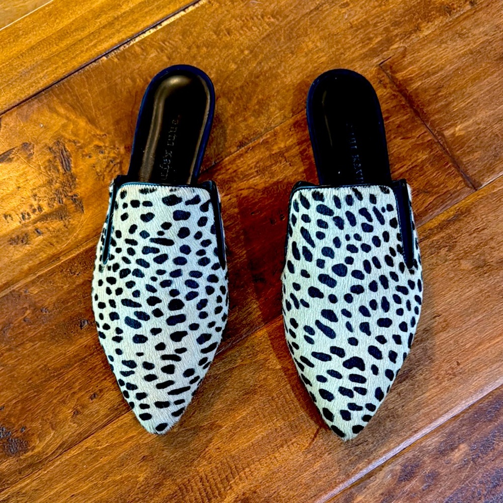 Jenni Kayne Pony Hair Animal Print mules